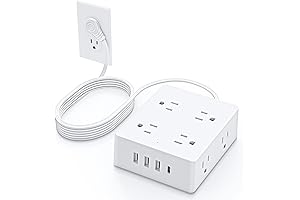 Olcorife Premium Surge Protector Power Strip, Ultra Thin Extension Cord with 8...