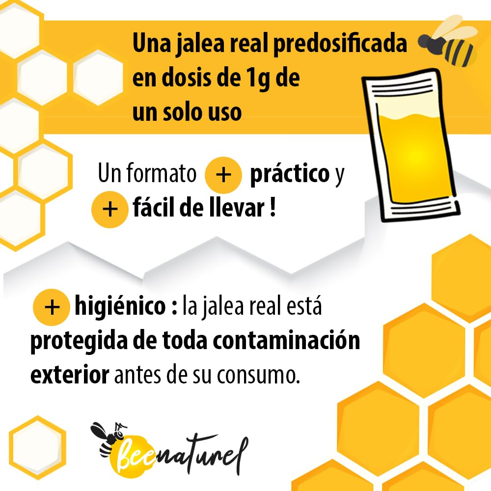 Jalea Real Ecológica 120g | 120 dosis de 1g | Programa de invierno 4 meses | Jalea Real fresca pura francesa | Inmunidad adultos y niños | 100% Natural