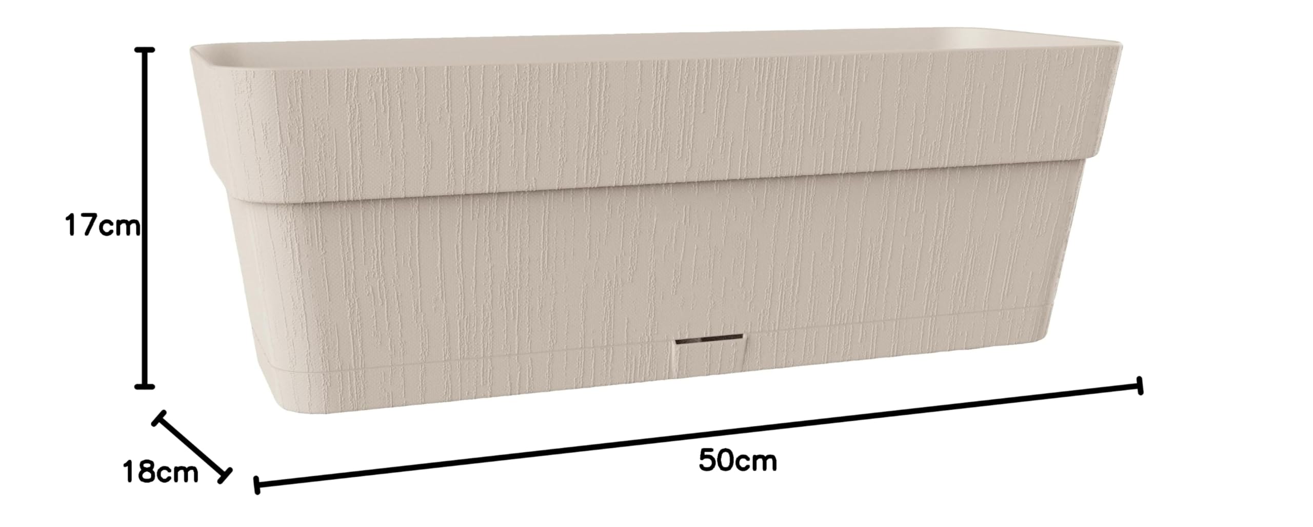 Kigima Pflanzenkasten 3er Set 50x18x17 Anthrazit – Robuster Blumenkasten für Balkon & Fensterbrett aus Plastik – Stylischer Balkon Blumenkasten mit Wasserspeicher – Kleiner Balkonkasten für Blumen