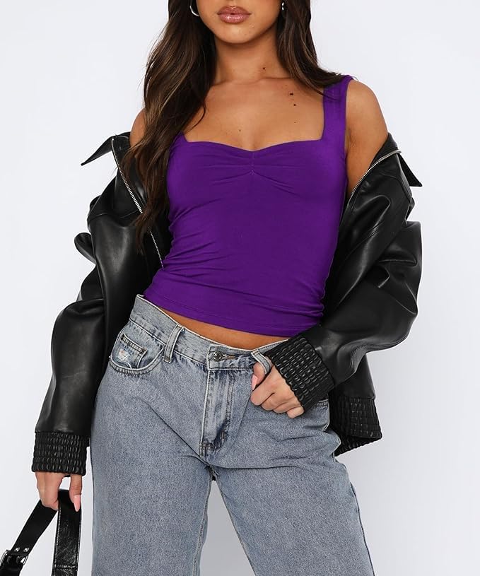 ForeFair Women Sleeveless Sexy Backless Going Out Crop Top Y2K Strappy Ruched Tank Top Summer Tight Slim Fit Cute Tops - Image 3