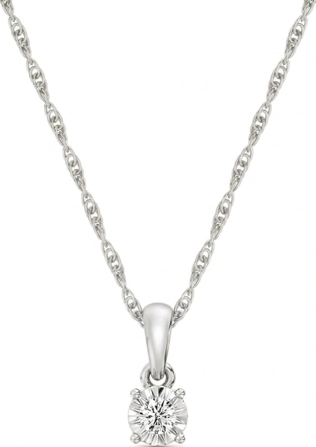 Itsy Bitsy by GildedRound Solitaire 1/10 Cttw Lab-Grown Diamond Pendant Necklace, Sterling Silver with 14KT Gold Plated Silver, Classic 4-Prong Setting, 18inch Chain