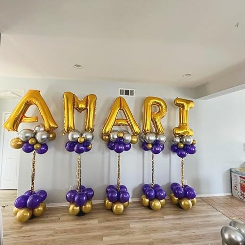 Vista 43 de Globos dorados de la letra U de 40 pulgadas, globos grandes del alfabeto U, helio dorado de papel de aluminio Mylar para decoración de cumpleaños