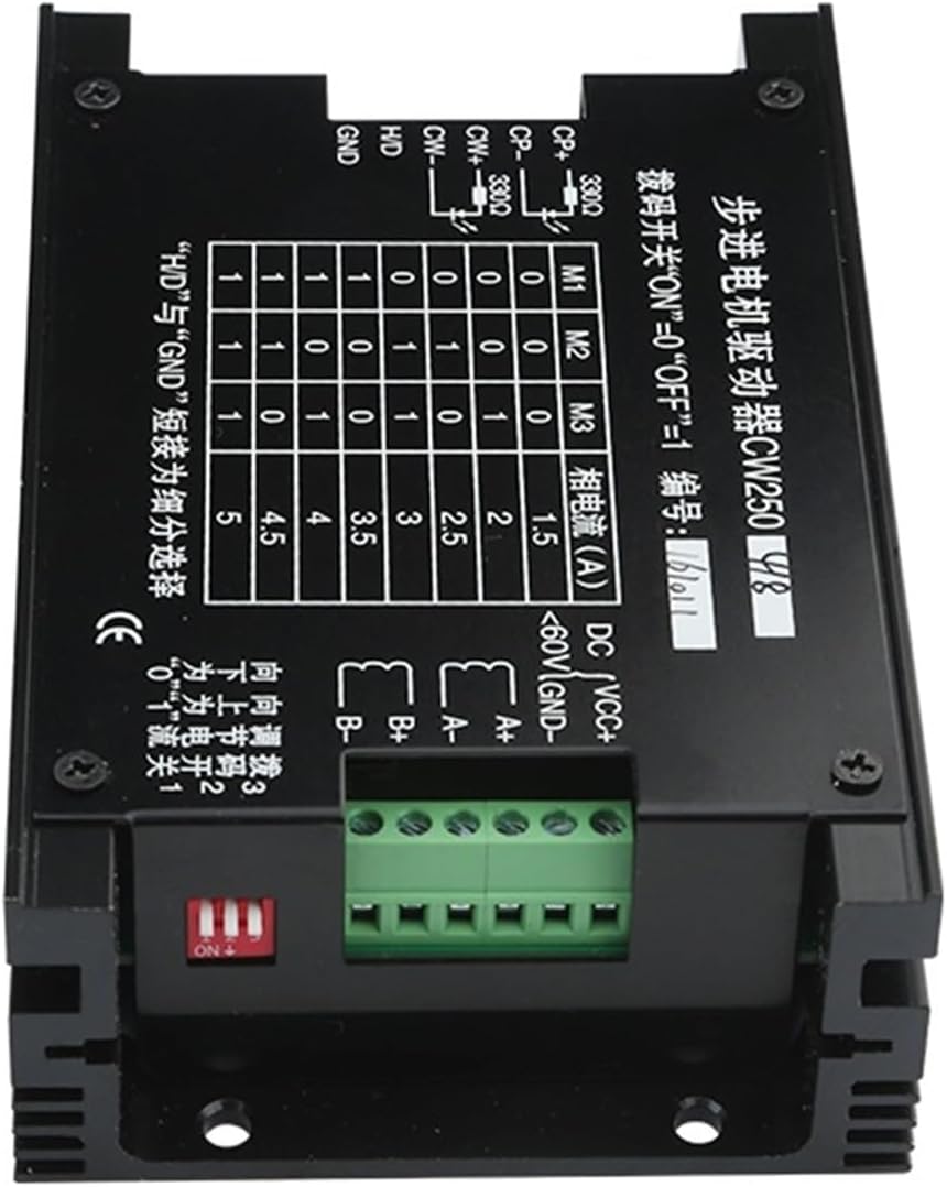 1pc CW250 2 Phase Stepper Motor Driver 20-60VDC Current 5A for Nema23 Nema34 Controller CNC Router Engraving(4 Subdivision)