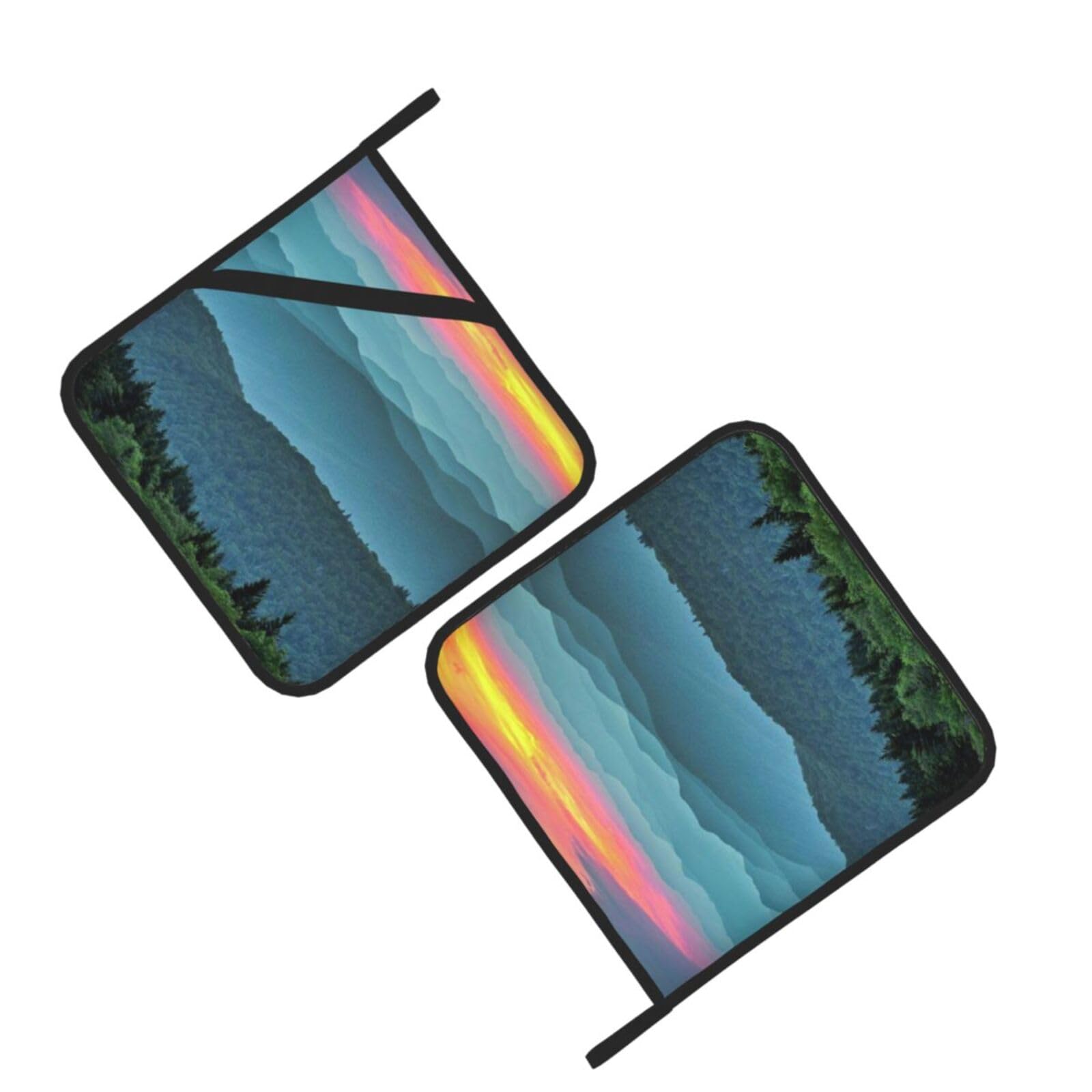 Mountain Sunset Printed Oven Pot Holders Set of 2 Pcs Heat Resistant Kitchen Microwave Potholders for Cooking Baking Grilling