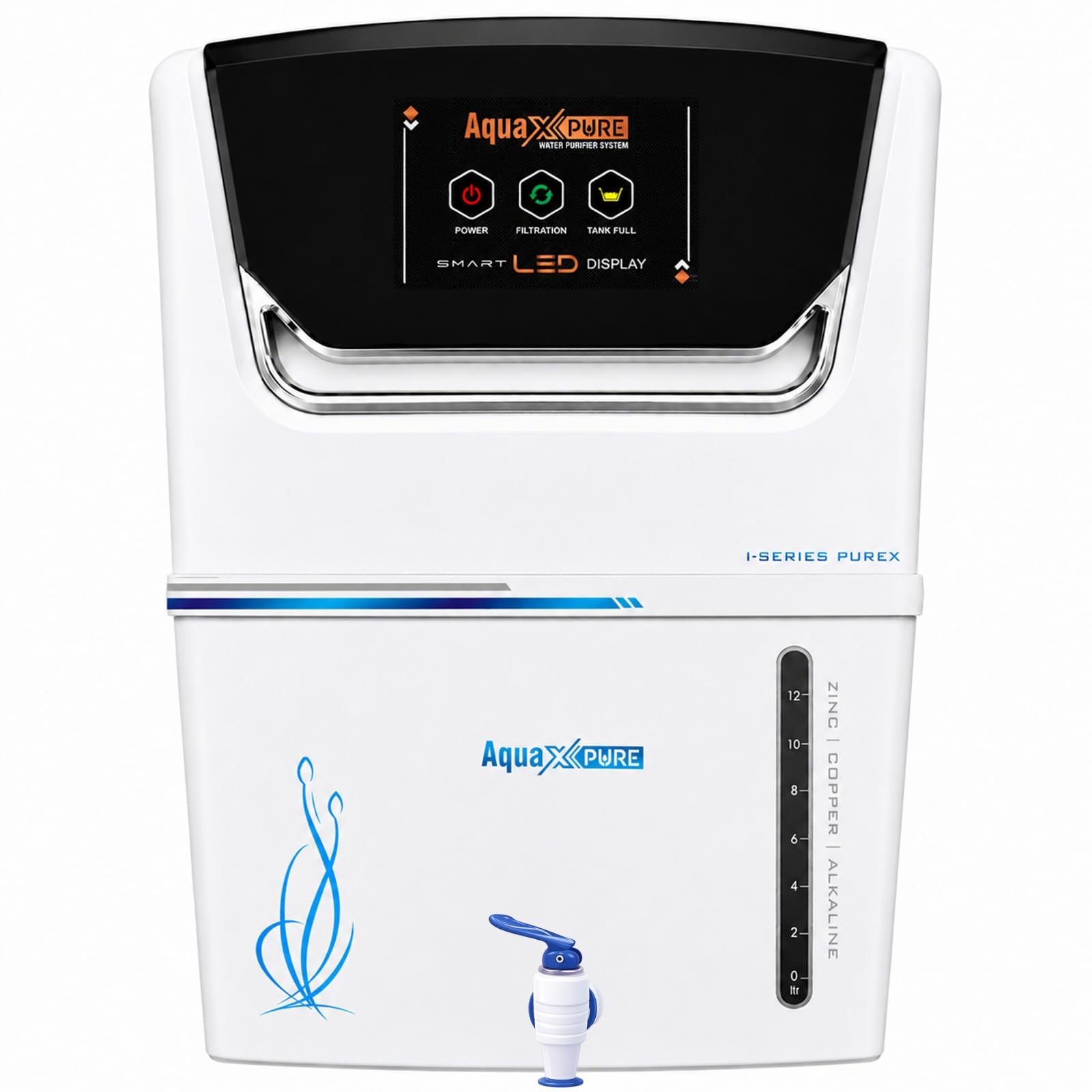 Aqua x pure Grand Plus Black water purifier | RO,UV,UF Technology | Advanced TDS Taste controller | Copper & Zinc | Premium automatic system | 20 LPH PURIFICATION | 12 L Tank | 1 Year Warranty.-image-33