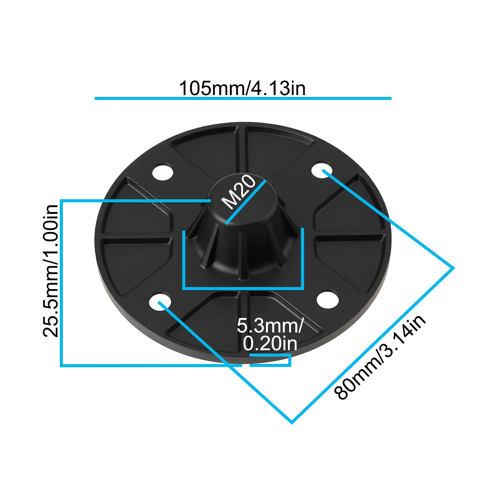 Flangia Di Montaggio Per Altoparlanti M20 Da 2 Pezzi 105x80mm Per Altoparlanti Da Palco
