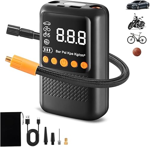 Inflador de neumáticos, compresor de aire portátil, bomba de aire inalámbrica 2 veces más rápida para automóvil, inflador de neumáticos recargable