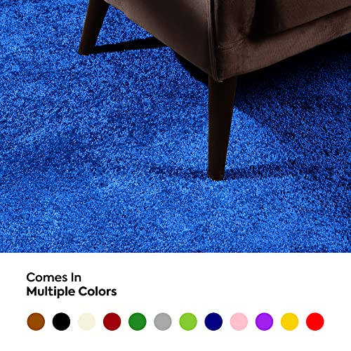 Furnish My Place Modern Plush Solid Color Indigo Blue Rug, Indoor Area Rug, Runner Rug, Pet-Friendly Carpet, Home Décor Mat, Perfect For Living Room, Made In Usa - 3' X 8' Runner #TOP3