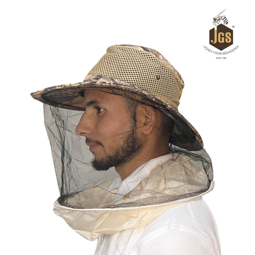 JGS Bee Cap Honeybee Cap | Bee Veil for Protection of Face from Honey Bee Sting | Sting Protection for Neck and Face (Hat Type) - Image 6 thumbnail