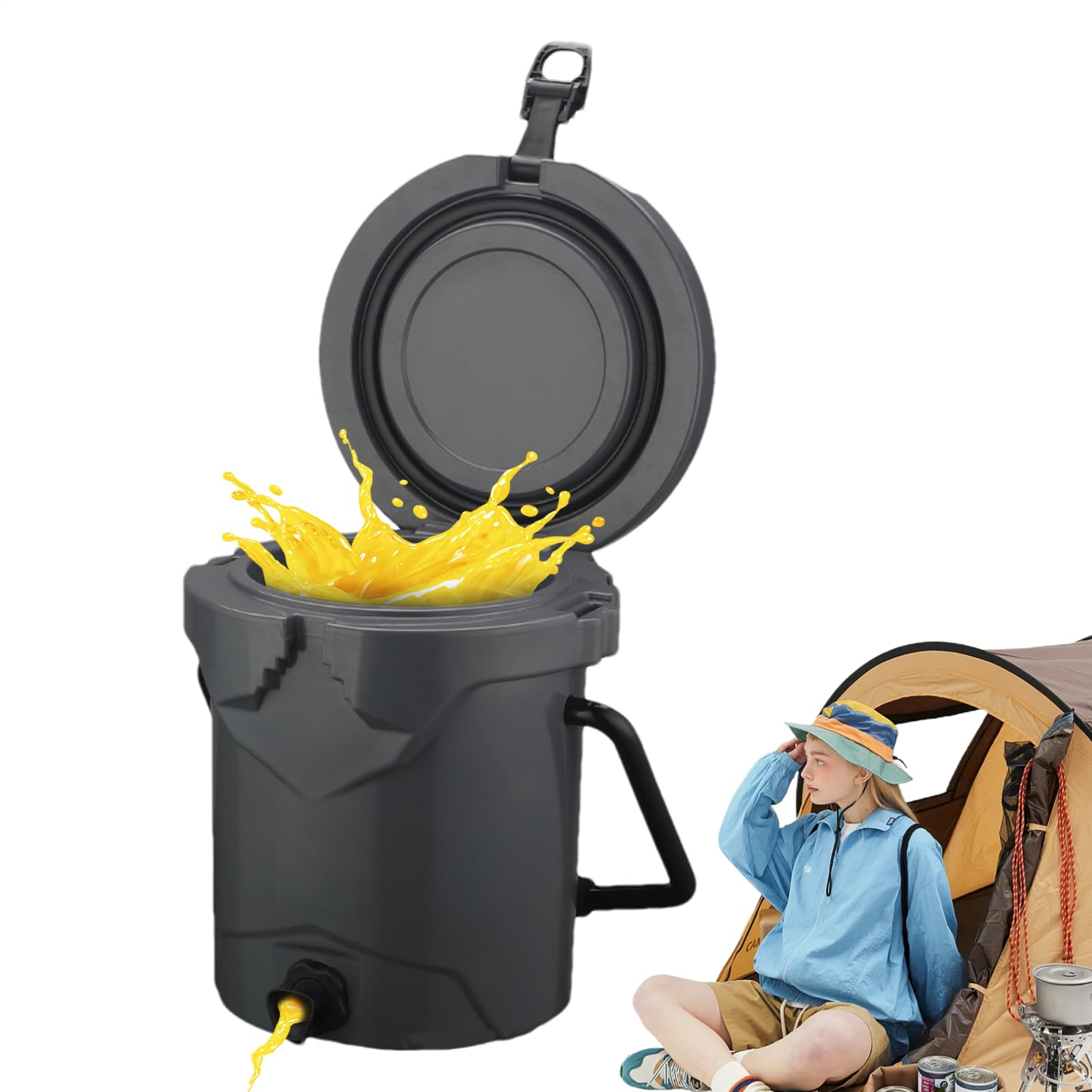 Cooler per Campeggio Contenitore Alimenti Trasportabile | Frigo da Picnic con Rubinetto per Campeggiatori Escursionisti Spiaggia Picnic Eventi Sportivi Pesca Viaggi Stradali Feste in