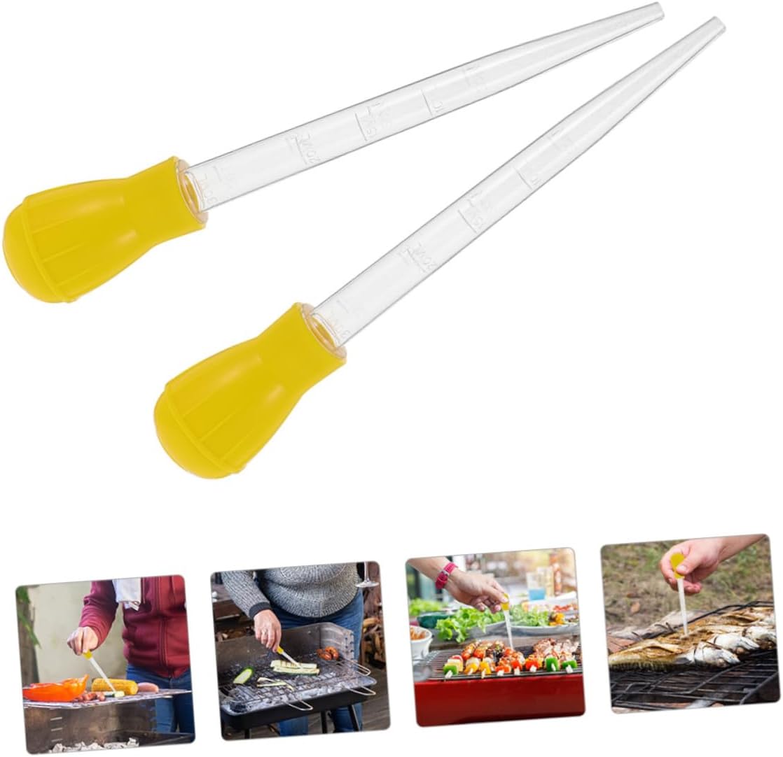 2pcs Grilled Food Baster Oil Applicator Tool for Bbq Cooking Meat Baster Dropper Design for Efficient Oil Application Versatile Kitchen Essential for Pancakes