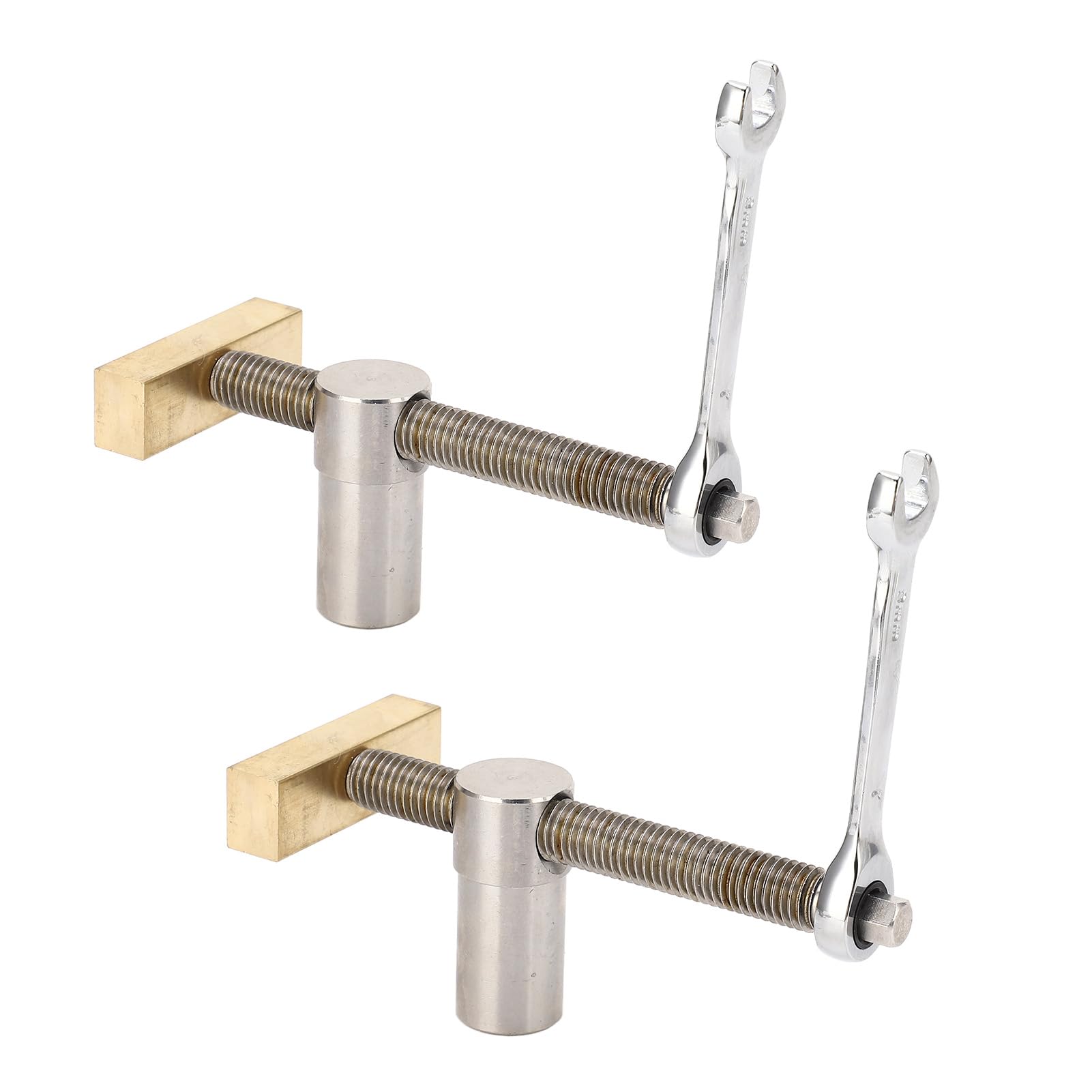 Woodworking Desktop Clip 20mm Dog Hole Clamp with Fast Fixing, Stainless Steel, Brass, Light and Compact for DIY Woodworking Tool (20mm)