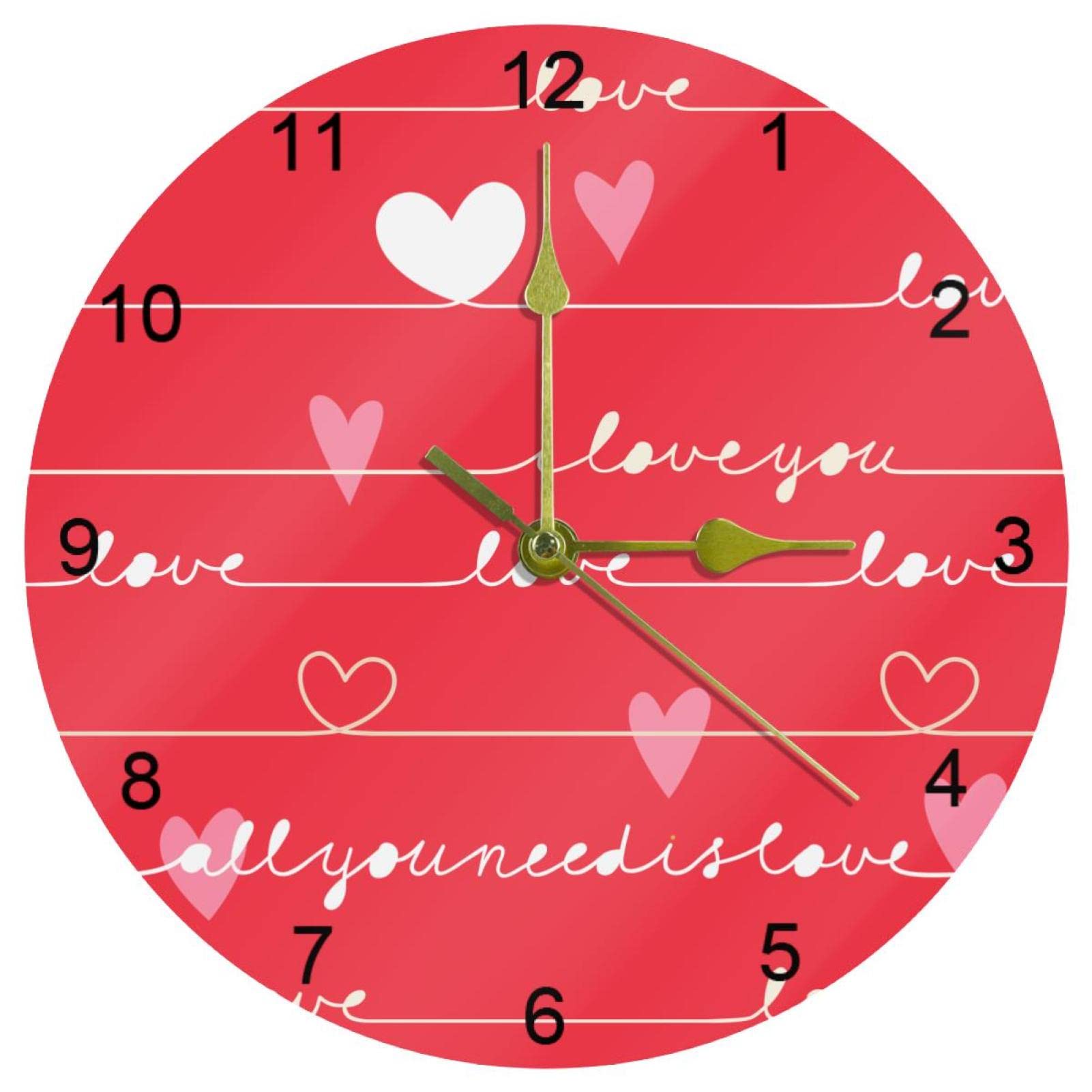 Horloge murale à quartz de 25,4 cm silencieuse avec grands chiffres arabes pour toute maison