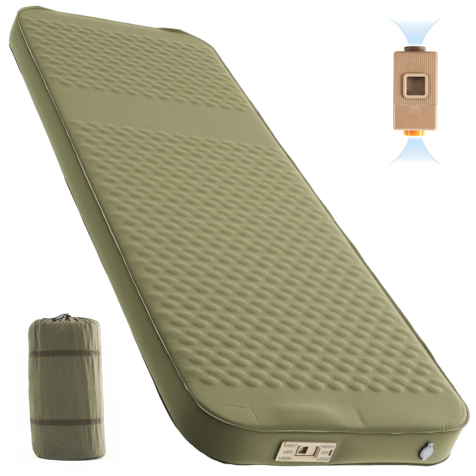 Ytaoeo Camping Isomatte Selbstaufblasend 10CM Dicke Memory-Schaum Isomatte Elektrische aufblasbare Schlafmatte 9,5 R-Wert Luftmatratze für Outdoor, Zelt, Wandern, Auto