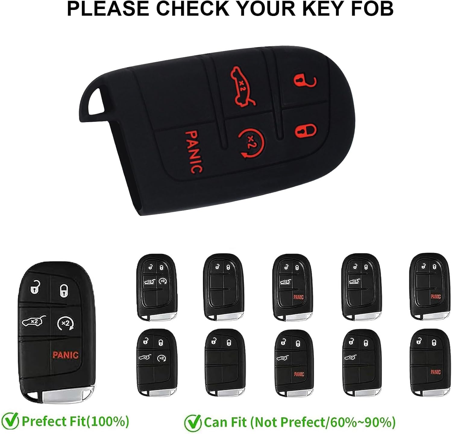 Key Fob Cover and Door Sill Protector for Dodge Accessories