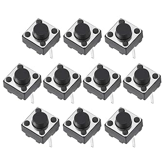 uxcell 6x6x5mm Panel Mini/Micro/Small PCB Momentary Tactile Tact Push Button Switch DIP 10PCS