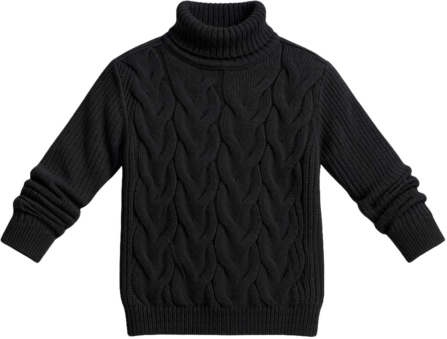 Oplxuo Boys Girls Turtleneck Cable Knit Sweater Long Sleeve Winter Pullover