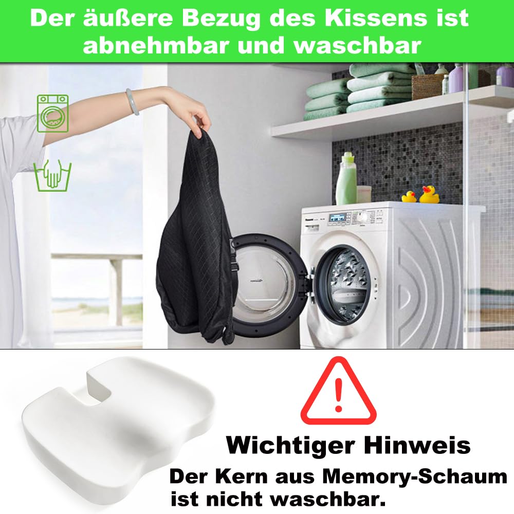 Memory Schaum Orthopädisches Sitzkissen Auto, Ergonomisches Autositzkissen Fahrersitz, Sitzauflage Auto Vordersitze Sitzerhöhung für Autositze