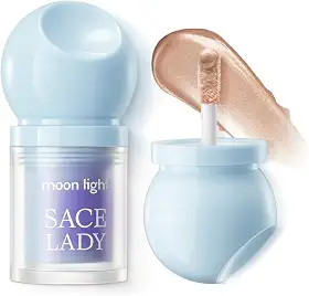 SACE LADY Maquiagem iluminadora, iluminador líquido misturável e de longa duração, creme 3D natural para olhos e lábios (brilho dourado, 3,7 g)