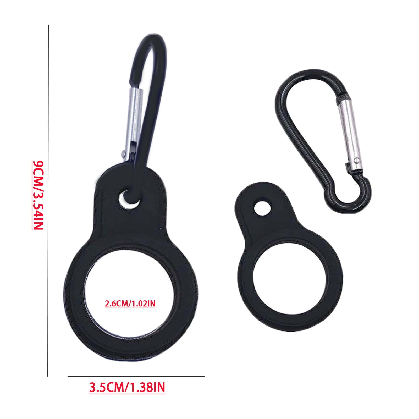 6 Pièces Boucle De Bouteille D'eau En Silicone Réglable, Noir Extérieur