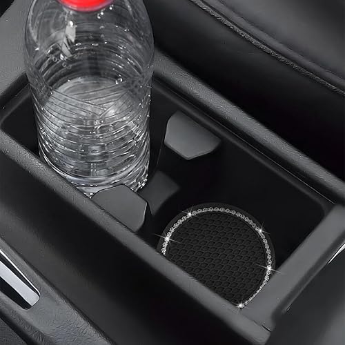 Miniatura 6 de Mandark 2 posavasos brillantes para automóvil, 2.75 pulgadas, almohadilla de inserción para portavasos de vehículo, antideslizante para interior de