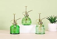 Vista 6 de Glass Plant Mister - Botella rociadora de agua de vidrio verde de 6.5 pulgadas con bomba superior dorada, rociador de plantas pequeñas para plantas