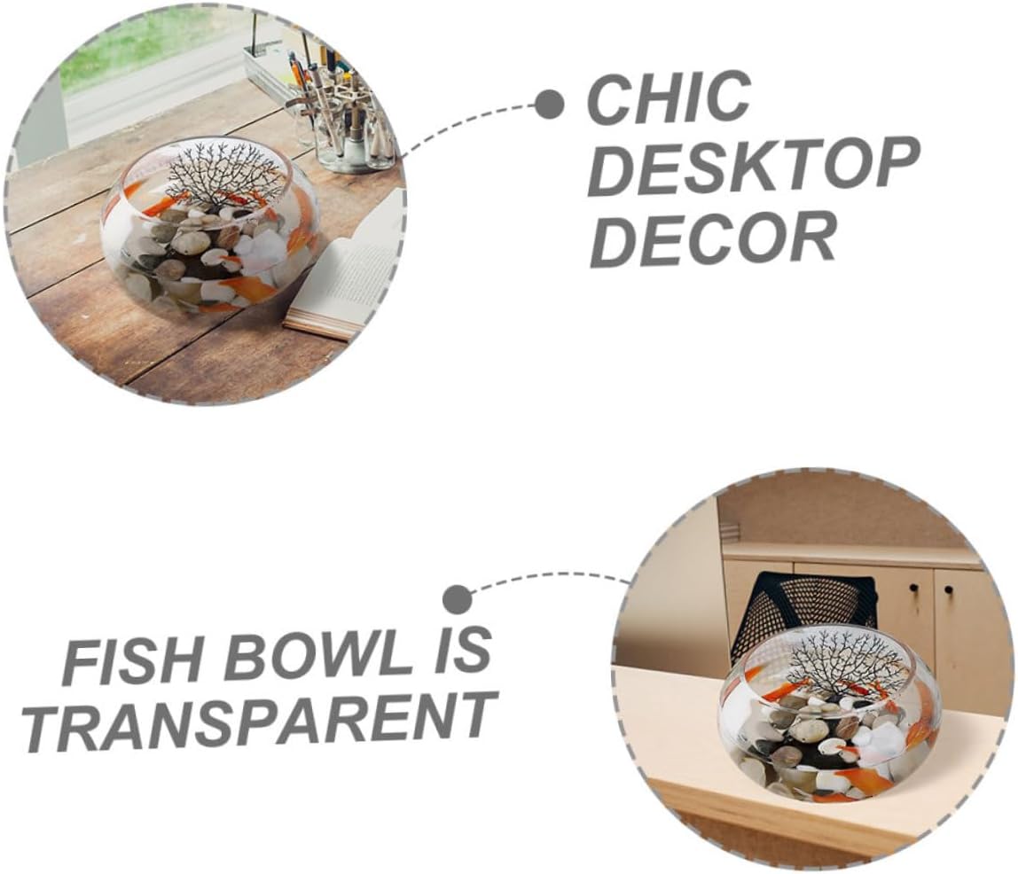 Transparent Glass Fish Bowl Versatile Hydroponic Plant Holder for for Fish Flowers and Candles