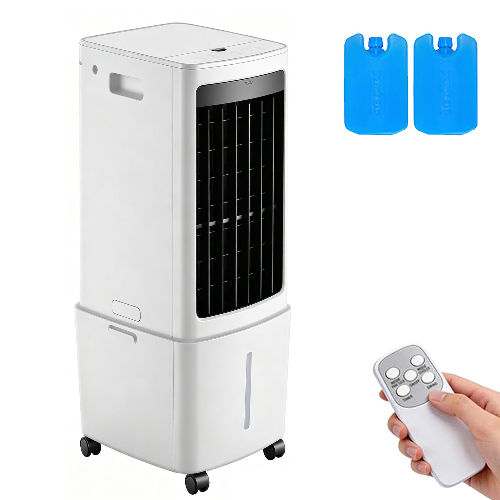 JGJSQYY Swamp Cooler Air Conditioner, Evaporative Air Cooler with 5.3 Gal Water Tank, 120° Oscillation, 3 Speeds, Portable AC with 7.5H Timer, for Bedroom, Office, Outdoor Patio