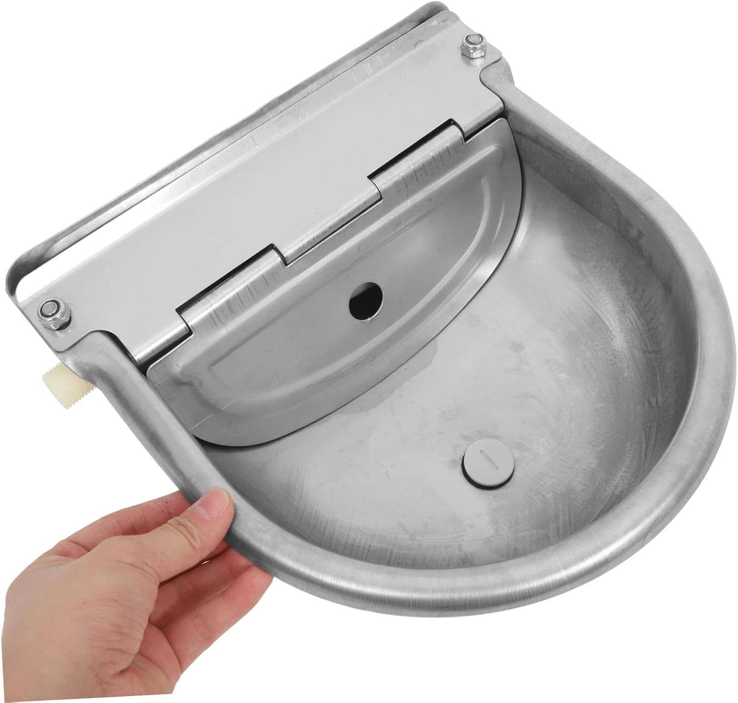 BESPORTBLE Automatic Stainless Steel Cattle Drinking Bowl for Livestock Refillable Water Feeder with Float Valve Suitable for Cows and Sheep