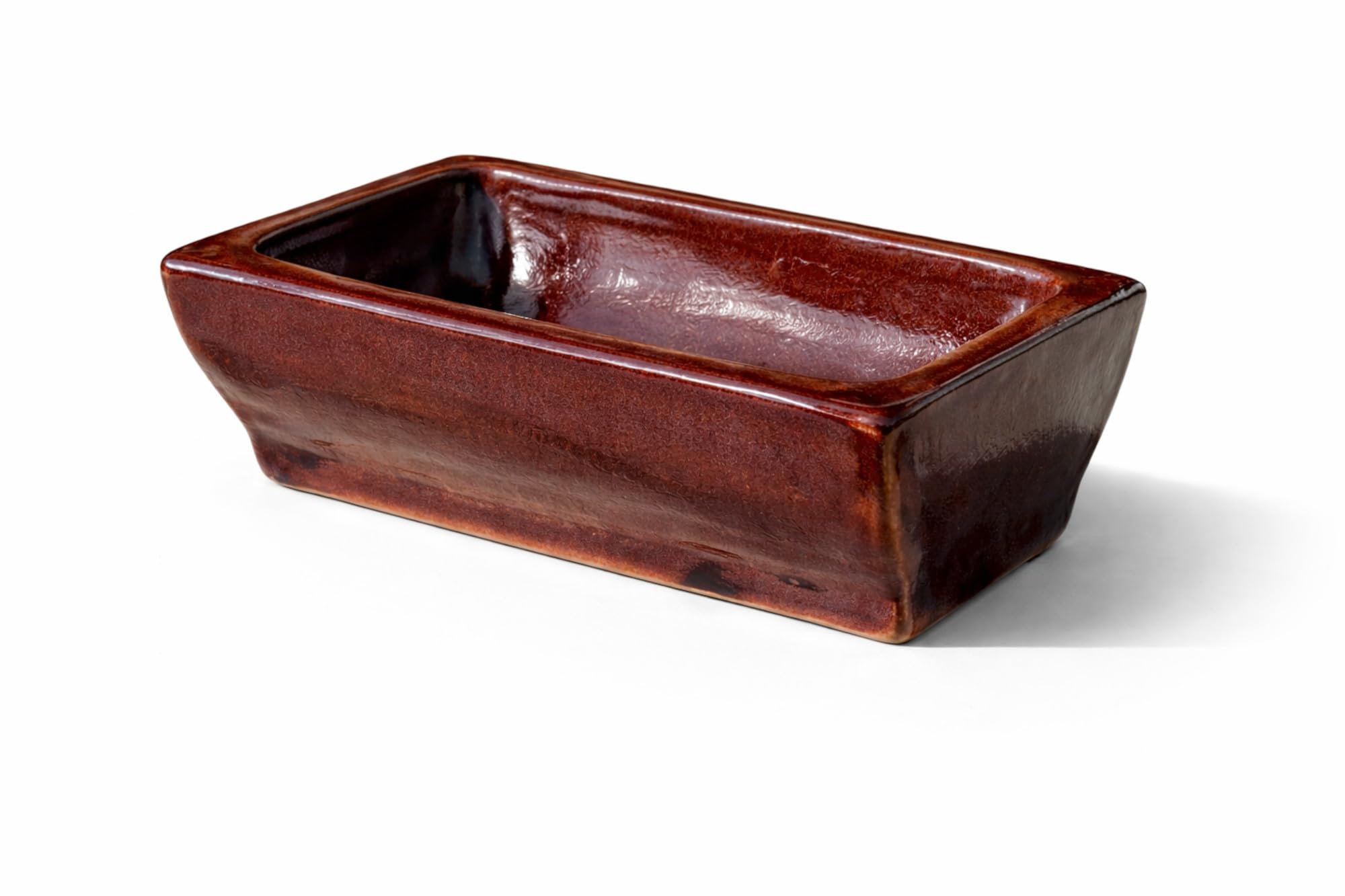 Mangeoire pour chien 6L en grès marron - Gamelle d'eau robuste 20x40x14 cm