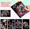 Mocoosy 60 PCS Rainbow Scratch Art Paper for Kids, Magic Scratch Paper Off Set Art and Craft Supplies, Black Scratch Pads Party Game Activities Birthday Gifts for Girls Boys 3 4 5 6 7 8 9 Years Old #2
