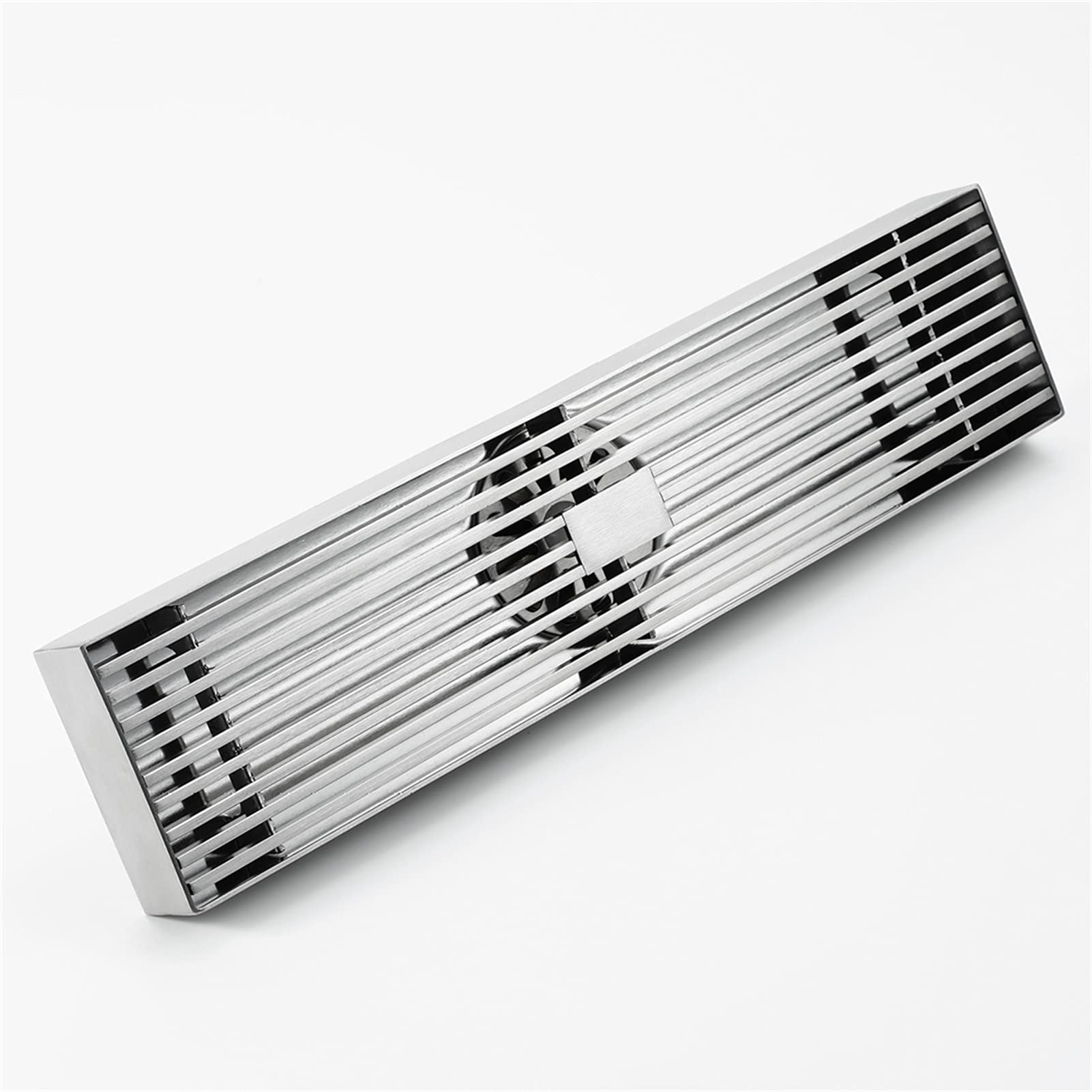 Scarico doccia lineare 30 cm, Scarico doccia con griglia rimovibile, Filtro per capelli, Scarico doccia rettangolare in acciaio inossidabile, Scarico a pavimento per bagno,Brushed nickel