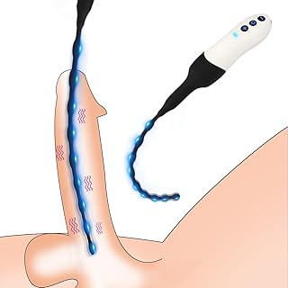 Vibrating Urethral Sounds Male Sex Toy, Male Masturbator Urethral Plug with 20 Vibration Modes, Insertable Cock Dilators with Beads, USB Magnetic Charge Penis Vibrator for Man Urethral Stimulation