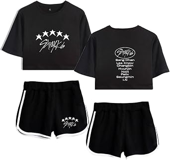 Xkpopfans SKZ 5 Star Shirt + Hot Pants Set Bangchan Woojin Felix Shorts T-Shirt Set