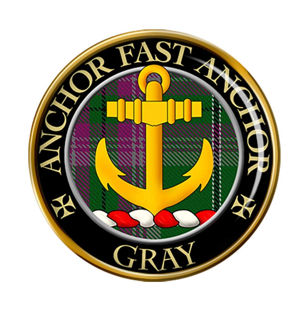 Family-Crests.com Men's Gold Gray Scottish Clan Pin Badge