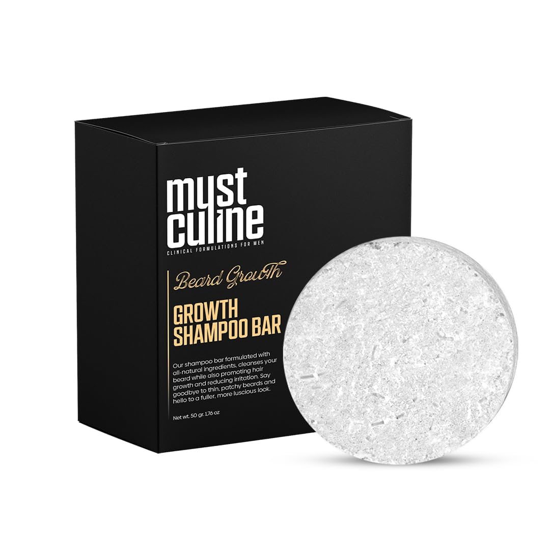 Mustculine Beard Shampoo Bar, Clean Your Beard with Growth and Hair Loss Effect, Hair Growth Shampoo Bar (1 Package)