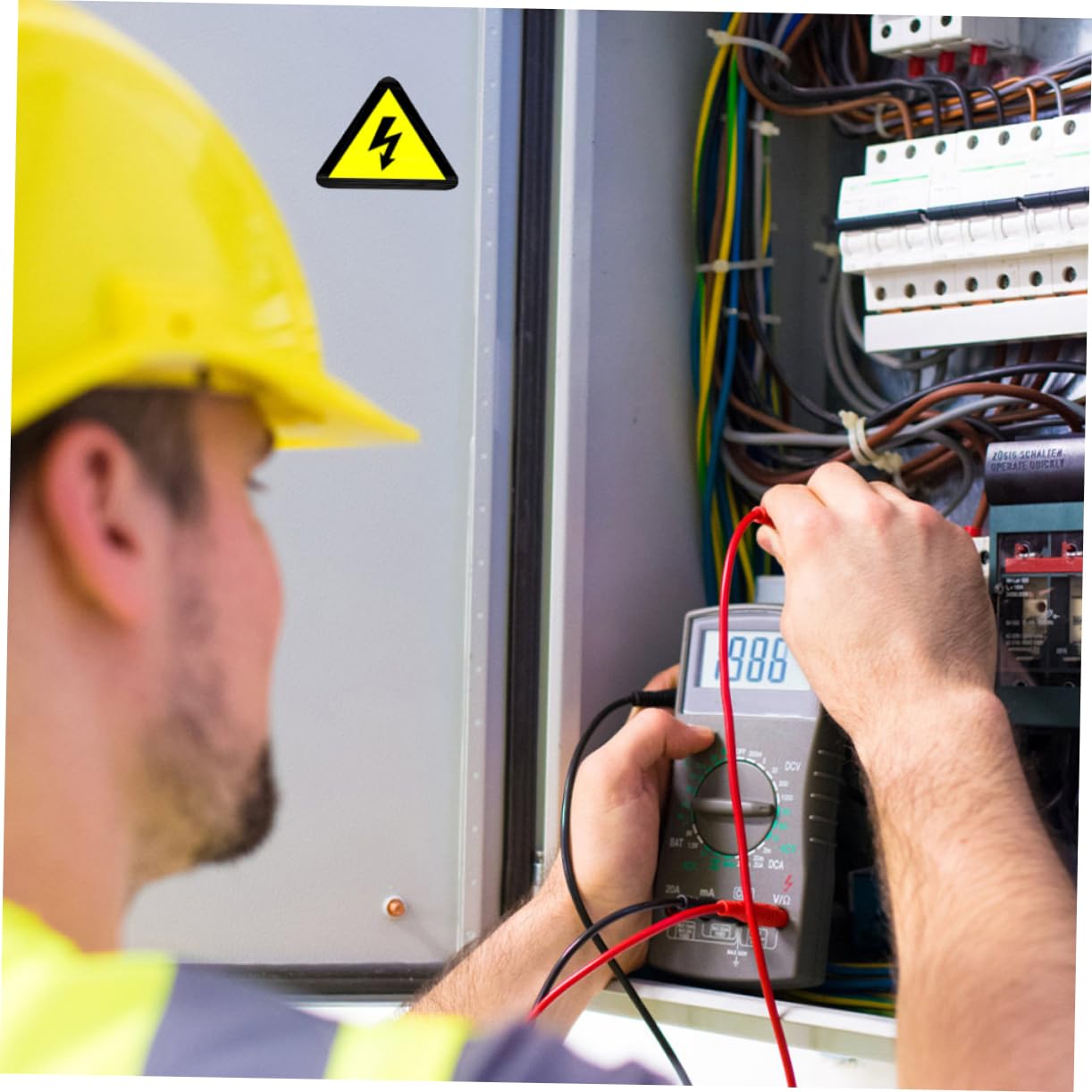 Ciieeo Autocollants D'avertissement Électrique Pictogramme Sécurité sans Texte Jaune Lot de 15 Adhésif pour Boîtes Électriques et Équipements pour Jardin ou Autres Lieux