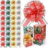 Poen 200 Pcs 6" Large Mother's Day Pull Bows Bulk Gift Wrapping Bow for Baskets Snow Yarn Ribbon Packaging for Wedding Party Women Mother Teacher Nurse Present Box Decoration Craft Wrap Bow(4 Colors)