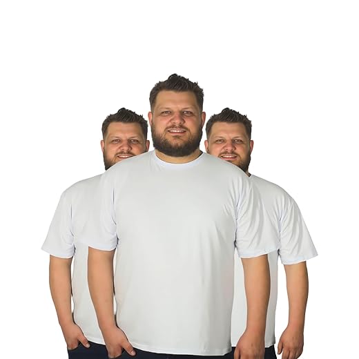 Kit 3 Camiseta Camisa plus size masculina Algodão Basica Lisa Grande