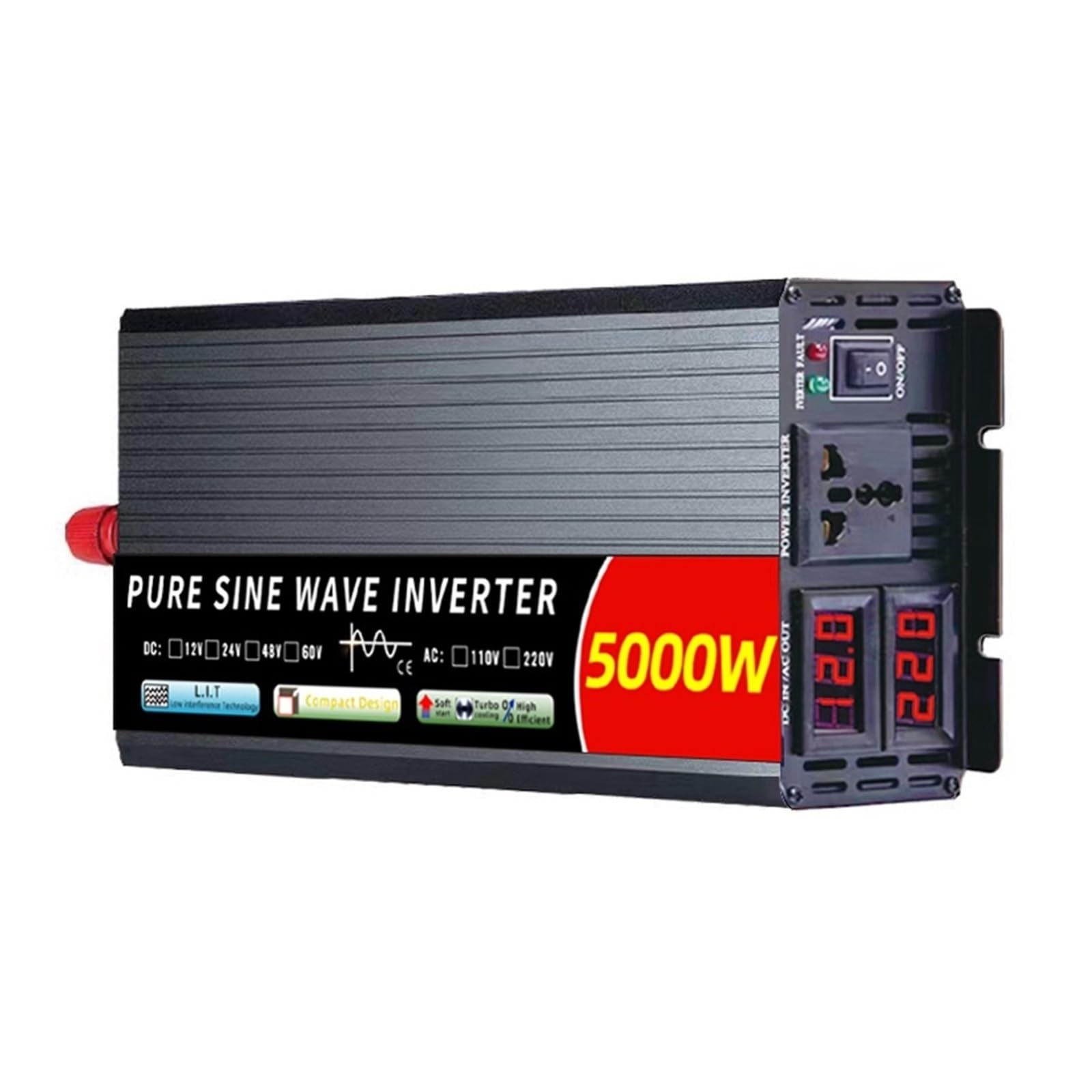 Convertisseur 12V 5000W onde pure pour protection appareils