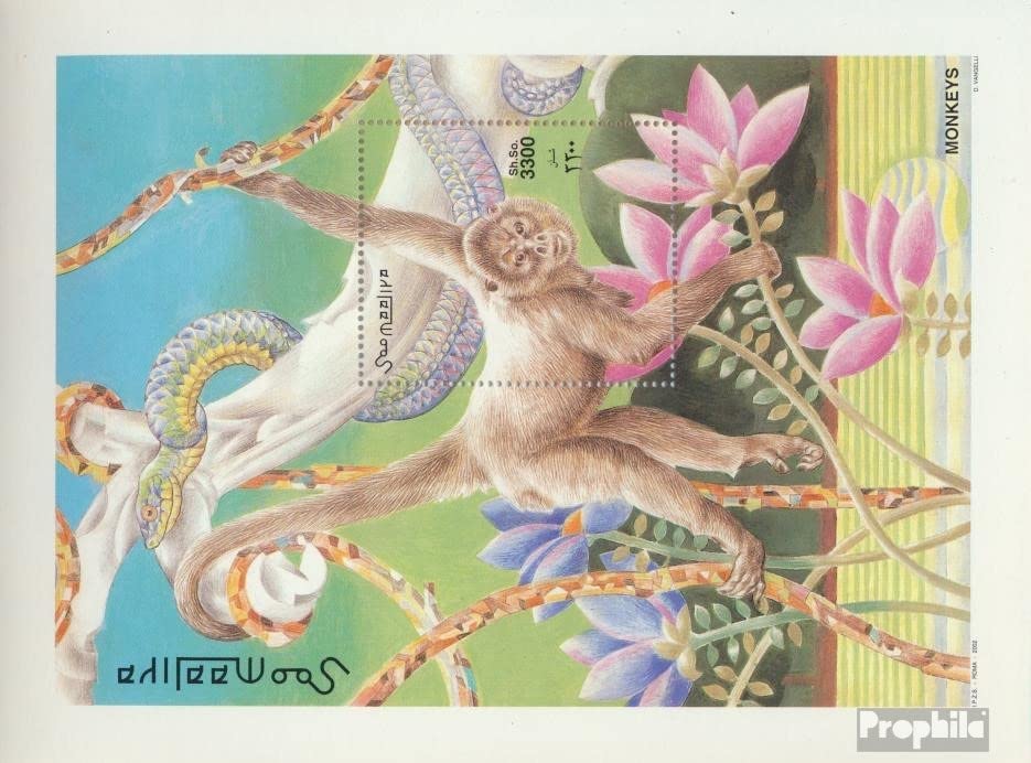somalia block90 (complete.issue.) unmounted mint/never hinged ** MNH 2002 Monkeys (Stamps for collectors) Other mammals (monkeys/dinosaurs/elephants ...)