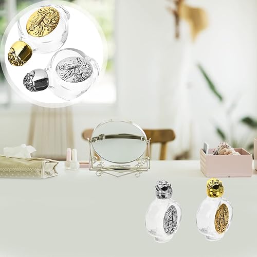 Miniatura 2 de VOSAREA 2 botellas de agua bendita de vidrio Jesús en botella, botella vacía de aceite esencial, botella de perfume, contenedor de agua católica