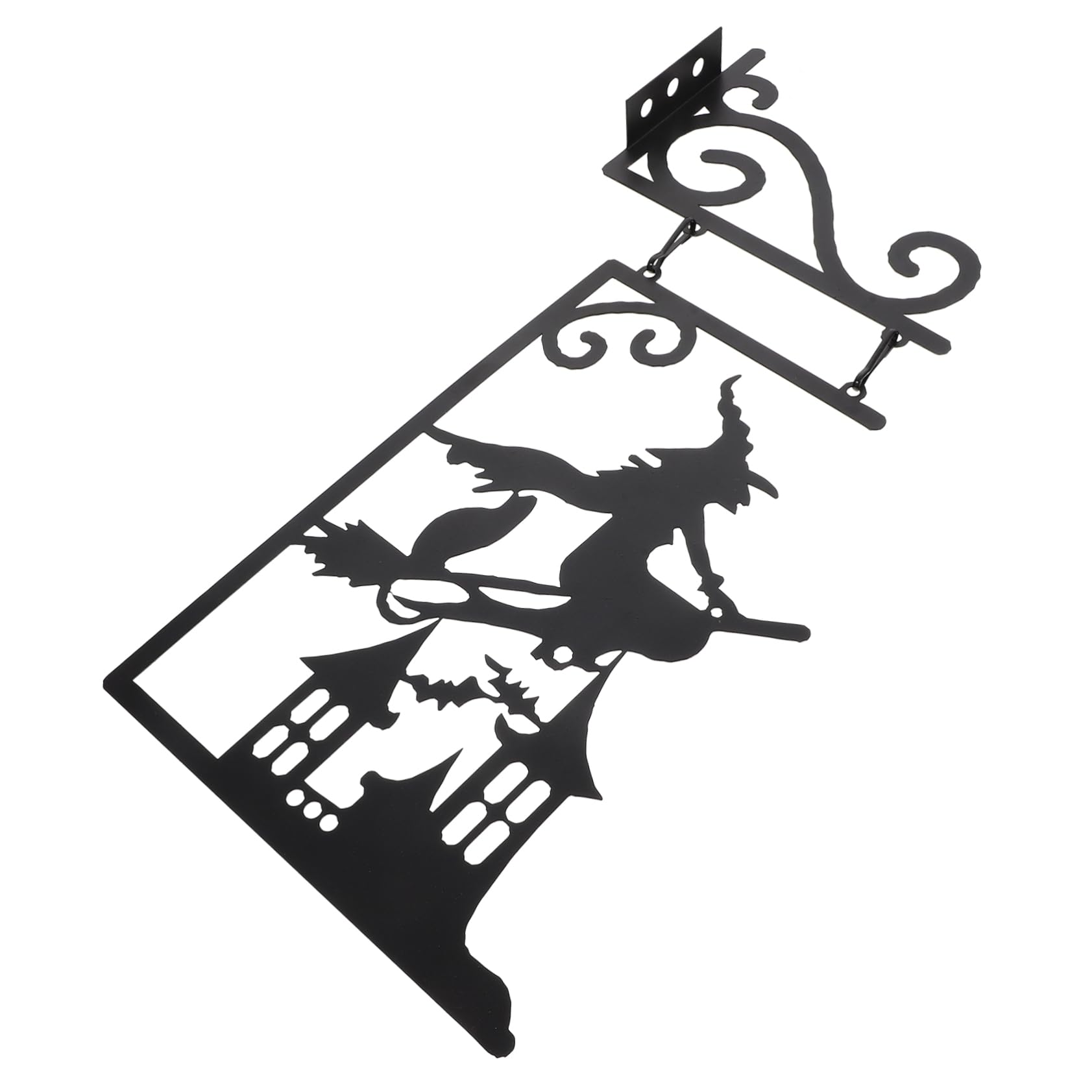 Art mural d'Halloween en métal durable : statue de sorcière pour clôture extérieure - 8