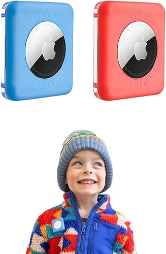 Elevation Lab - Pin de seguridad para niños, soporte seguro para AirTag para niños, perfil bajo, no cuelga | Elevation Lab - (azul, rojo)
