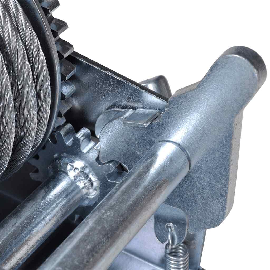 Cabrestante manual de 540 kg con cuerda de 10 m, construcción de hierro resistente, para vehículos, remolques, industrias, construcción, todoterreno, barco, tractor, grúa, taller, garaje