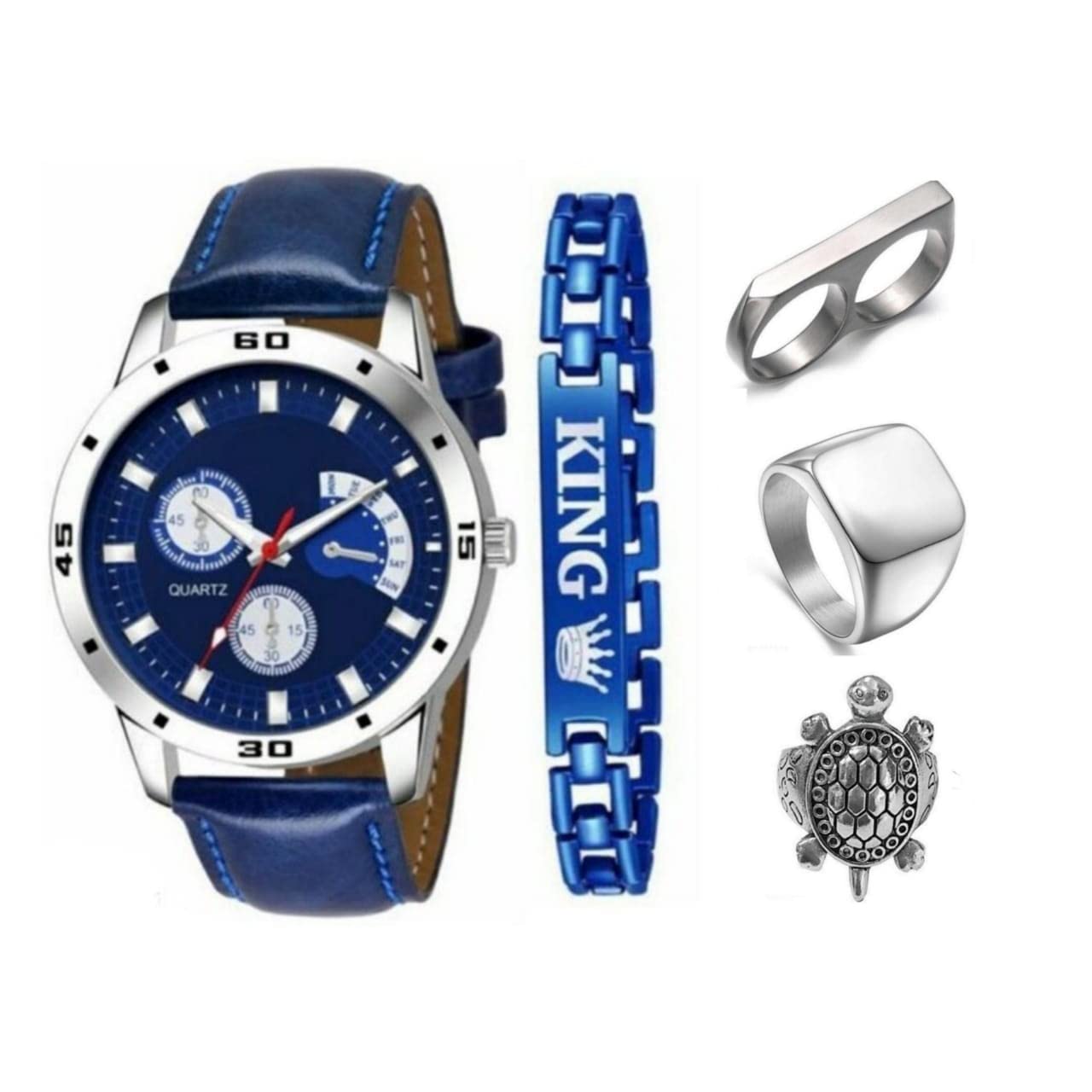 Created Loving Combo Pack of 2 Analog Watch - for Men All Blue Boys Series Analog Watch & Bracelet Combo for Boys (B0BCWD5TRZ) Amazon Price History, Amazon Price Tracker
