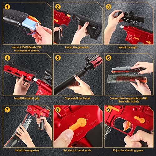 Automatic Toy Guns for Nerf Guns Automatic Toy Gun, M416 Auto-Manual Toy Foam Blasters & Guns with 120 Darts, Shooting Games Toys for kids with Scope - Toys for 6 Year Old Boys & Girls Christmas