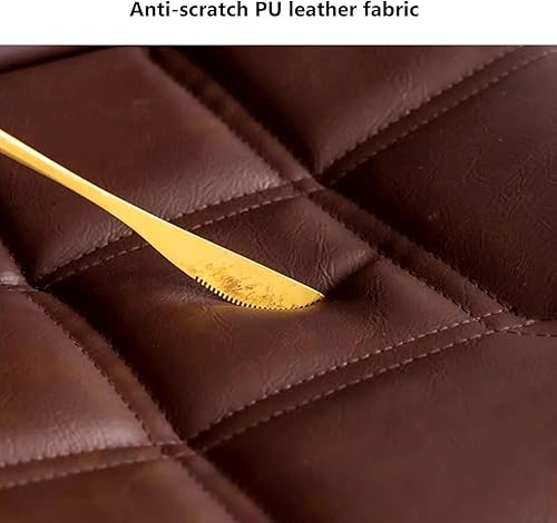 Miniatura 4 de Juego de 2 taburetes giratorios de cuero con altura ajustable y pies para cocina, comedor y elegantes sillas de bar Verdes.