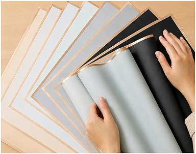 SPHINX (Pack of 10) Waterproof Translucent Wrapping Sheets – Gift Paper – Gift Wrap Roll – Gift Cover Sheet – Premium Matte Finish with Gold Border for Bouquet, Hamper, Chocolate, Trousseau, Basket, DIY Craft (57 x 57 cm)