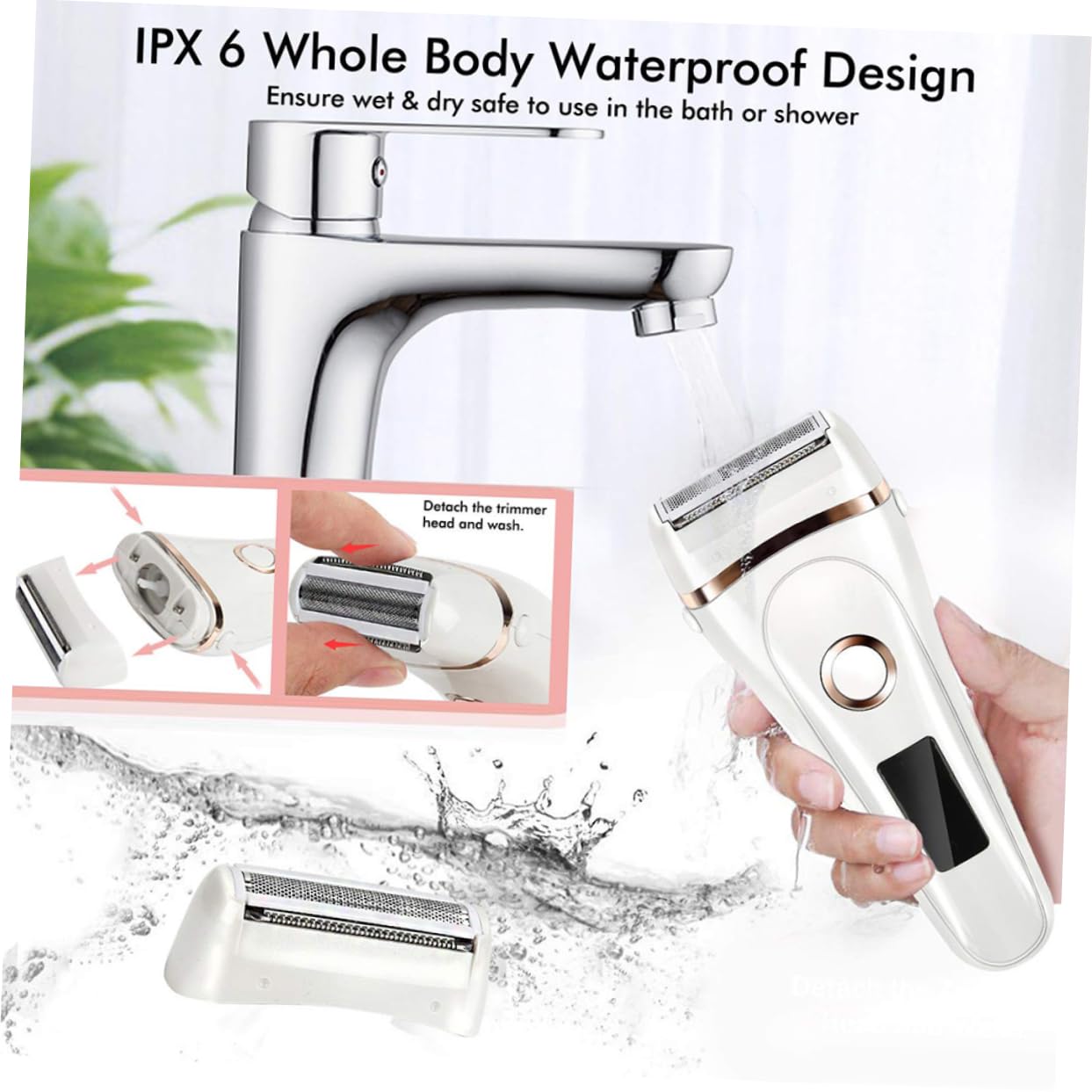 FOMIYES Depilatore Elettrico Donna Ricaricabile USB Impugnatura Ergonomica e Design Portatile Leggero per Depilazione Comoda e Precisa